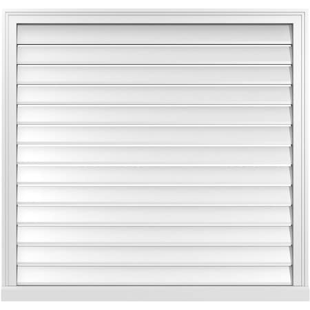 Ekena Millwork Vertical Surface Mount PVC Gable Vent: Functional, w/ 2"W x 2"P Brickmould Sill Frame, 42"W x 40"H GVPVE42X4003SF